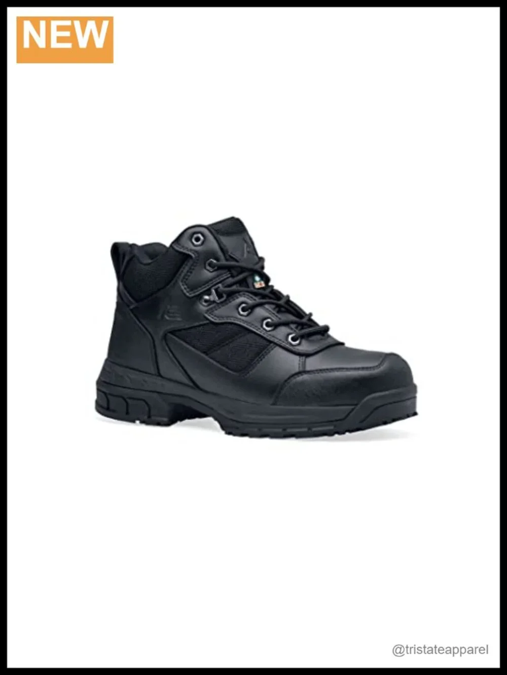 Water-Resistant Leather Work Boots with Steel Toe, Slip Resistant